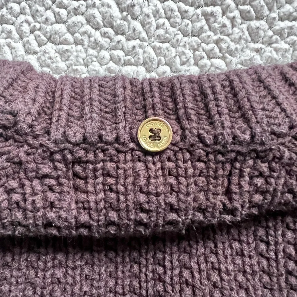 Michael Kors Chunky Brown Cotton Blend Knit Sweater Size Medium